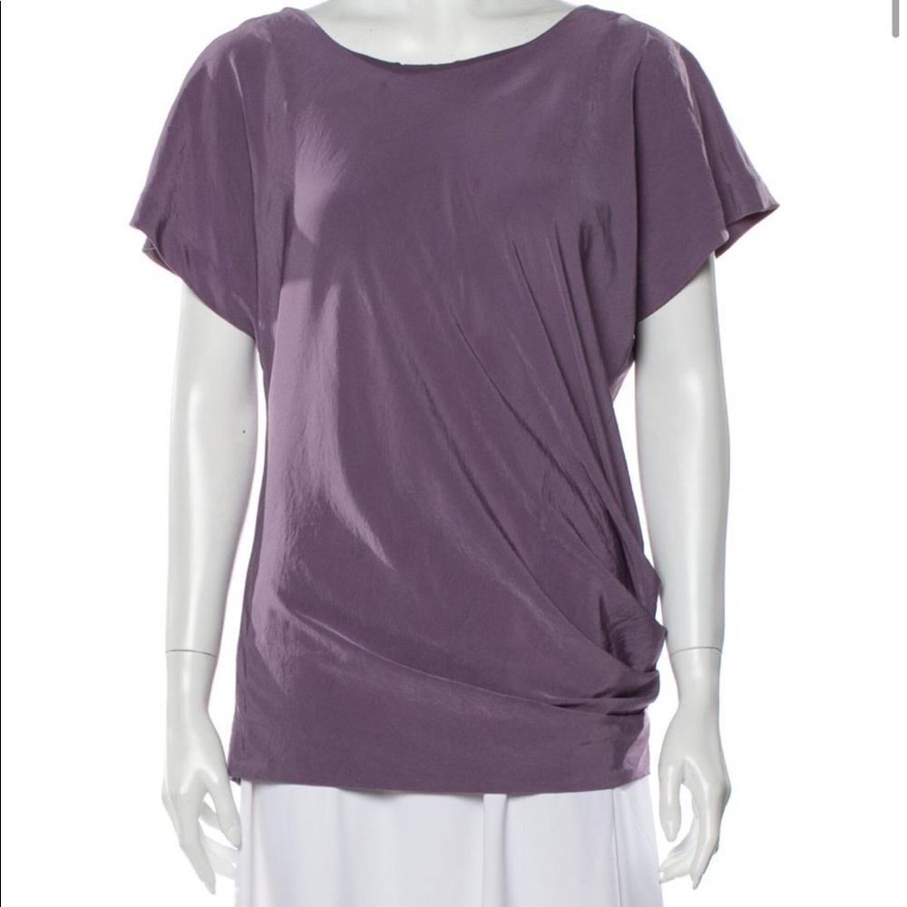 Low back silk top